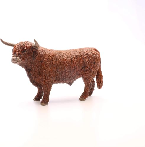 Schleich Farm World Realistic Highland Bull Cow Animal Figurine - Highly Detailed and Durable Farm Animal Toy, Fun and Educational Play for Boys and Girls, Gift for Kids Ages 3+ - style: Highland Bull
