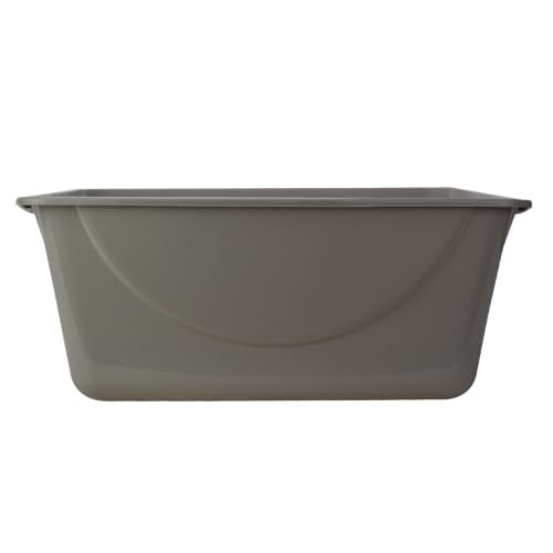 Petmate Open Cat Litter Box, Extra Large Nonstick Pan Durable Standard Litter Box, Mouse Grey Great for Small & Large Cats Easy to Clean, Made in USA | Made in USA, easy to clean standard tray for small and big felines, smooth surface releases clumps, sim