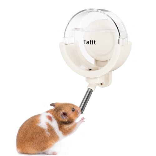 Hamster Water Bottle with Magnetic Holder, Freestanding Water Feeder for Glass Tanks, No-Drip Water Dispenser for Syrian & Dwarf Hamsters, Gerbils, Mice, Rats, Degus (White, 150ml / 5.07 fl oz) - color: White