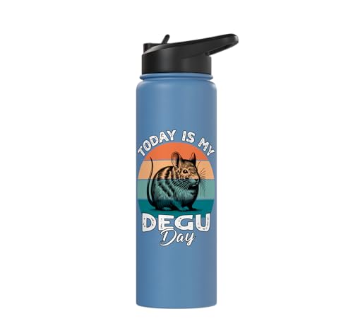 Funny Degu Stainless Steel Insulated Water Bottle - color: Light Blue