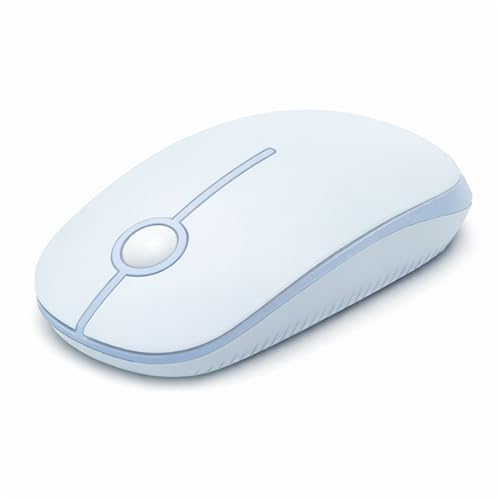 VssoPlor Wireless Mouse, 2.4G Slim Computer Laptop Mouse, Light Blue | Portable Mouse, Plug & Play USB Nano Receiver, Quiet Silent Optical Mice for Notebook, PC, Laptop, Computer, Windows, Mac - color: Light Blue