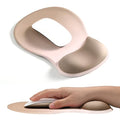 EooCoo Mouse Pad with Gel Wrist Rest, Ergonomic Mousepad Wrist Alignment | Middle Concave Design for Natural Wrist Alignment, Non-Slip Base Mousepad, Carpal Tunnel Relief, Office Desk Accessories - color: Khaki
