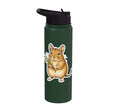 Degu With Leafy Branch Stainless Steel Insulated Water Bottle - color: Dark Green