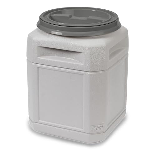 Mighty Tuff Airtight Dog Food Storage Container – 10 Gal, up to 40 lb Capacity – Cat and Dog Food Container with Twist Lid & Handles – BPA-Free, Made in USA - size: 10 Gal/ 40 lbs