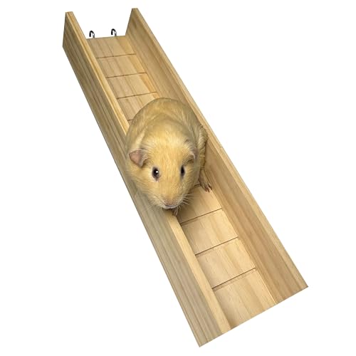 Guinea Pig Cage Bridge, Small Animal Wooden Ladder Ramp, Guinea Pig Cage Accessories Second Floor Link Bridge for Guinea Pigs, Ferrets, Hamsters (50CM/19.6IN) - size: 19.6 IN