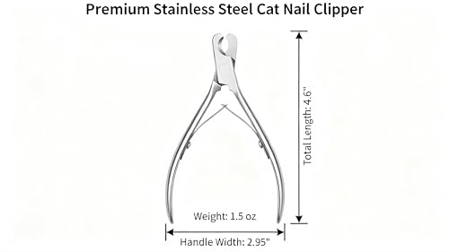 Cat and Dog Nail Clippers for Small & Medium Pets - Precision Pet Nail Trimmer with Included Cat Nail File - Professional Metal Claw Scissors for Kittens, Puppies, Rabbits & Birds