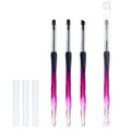 3Pcs Nail Art Clean Up Brushes Nail Brushes Cleaning Polish Mistakes | Cleaning Polish Mistakes on the Cuticles, Acetone Resistant Nail Brush, Fingernail Cleaning Brushes for Nail Art and Designs - color: Pink Black-3Pcs