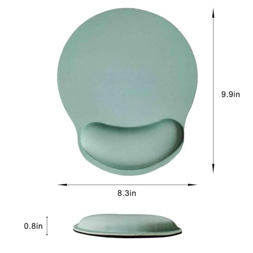 Mouse Pad with Wrist Support, Ergonomic Mouse Pad with Memory Foam Wrist Rest Cushion, Non-Slip Rubber Base Gaming Mice Pad for Home Office Computer Laptop, Green - color: Green