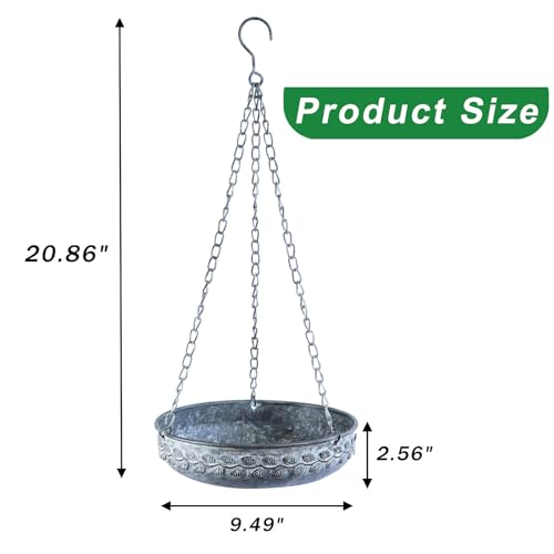Hanging Bird Baths for Outside,Metal Bird Feeder,Hanging Birdbaths for Outdoors,for Garden Backyard Patio and Deck-Dark Grey - color: RUST