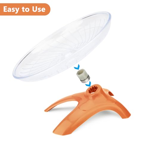 Silent Hamster Exercise Running Wheel Flying Saucer, Orange | Non-slip surface, smooth & quiet spinning, durable plastic, encourages healthy exercise, for dwarf hamsters/mice/gerbils - color: Orange