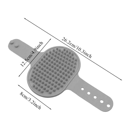 Dog Shampoo Brush with Adjustable Ring Handle Soft Bristles Shedding | Cat Dog Scrubber Massager Brush for Shower Home Grooming Pet Salon Daily Care - color: Gray