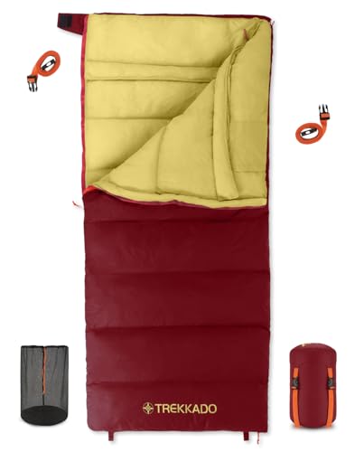 DuraHike Lightweight Camping Sleeping Bag for Adults — Roomy Rectangular Comfort, Secure Pad Attachment, Compact & Packable, 10°C / 50°F Comfort