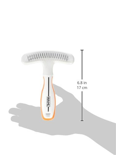 Wahl 2-in-1 Combination Double Row Pet Rake with Hair Shedding Blade | De-Shed And Detangle Dog Or Cat Fur With One Combo Tool, The Brand Used By Professionals – Model 858424 - size: 1 Count (Pack of 1)