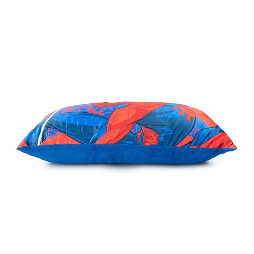 Jay Franco Spiderman Body Pillow Cover - Plush Bed Pillow Cover Measures 36 x 18 Inches, with Sherpa Backing - Kids Super Soft Bedding - color: Red - Spiderman