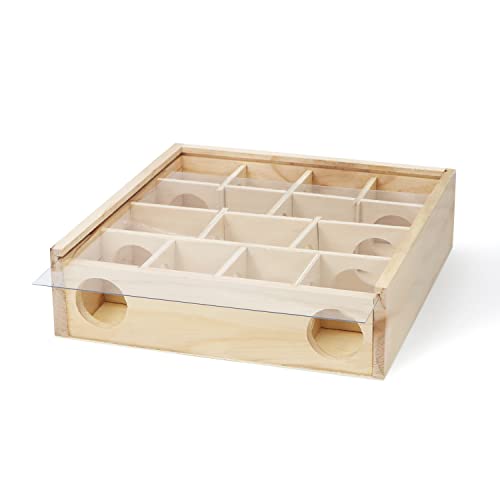 Wontee Wooden Hamster Tunnel Maze with Cover, Hideout & Tunnel Exploring Toys for Dwarf Hamsters Mice Small Gerbil