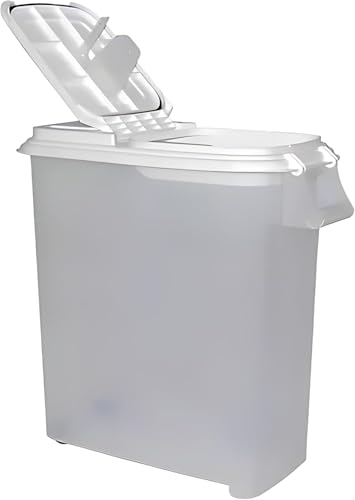 Buddeez 80-Quart Roll-Away Pet and Large Animal Food Dispenser with Scoop
