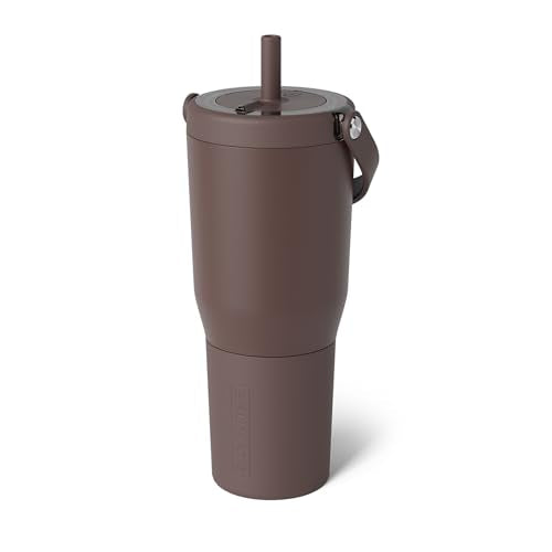 BrüMate Resa 35oz 100% Leakproof Tumbler w/Handle & Straw | Flexible SoftSip Straw | Silicone Sleeve for Durability | Stainless Steel | Cup Holder & Travel Friendly Water Bottle (Java) - color: Java, size: 35 oz