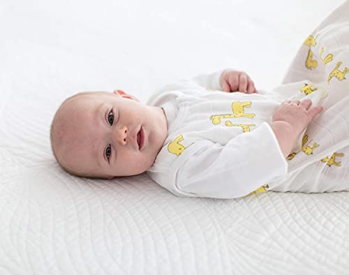 SwaddleDesigns Muslin zzZipMe Sleeping Sack, for Baby Boy and Girl, Wearable Blanket with 2-Way Zipper - color: Yellow Giraffes, size: Medium (6-12 Month)