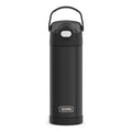 THERMOS FUNTAINER Water Bottle with Spout, 16oz, Black Matte | Kids Stainless Steel Insulated Water Bottle, Keeps Drinks Cold Longer for School & Play, BPA-Free - color: Matte Black, size: 16 Ounces