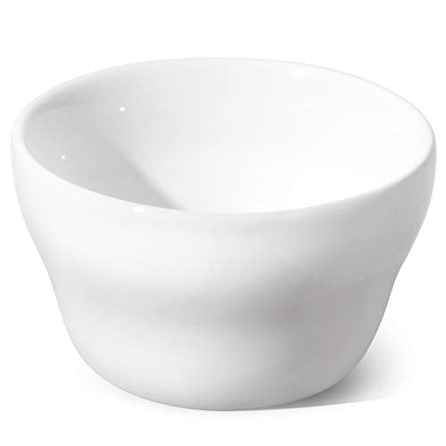LE TAUCI Bouillon Cups 8 Ounce, Ice Cream Bowls, Small Bowls for Dessert Soup Chili Dipping Sauce Coffee Cupping - Set of 6, White - color: White