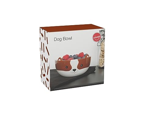 Winkee - Cereal Bowl Dog Style I Adorable Ceramic Bowl with Dog Features I Stoneware in Cute Dog Design