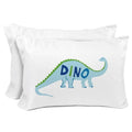 Sunny Side Up Dino Roar 2 Pack Reversible Pillowcases - Double Sided Pillow Covers, Kids Super Soft Dinosaur Bedding - color: White - Dino Roar