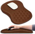 Hokafenle Ergonomic Mouse Pad Wrist Support with Massage Design, Wrist Rest Pain Relief Mousepad with Memory Foam&Non-Slip PU Base, Mouse Pads for Wireless Mouse & Desk (12x8 inch,Brown) - color: HK013-Brown