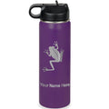 LaserGram Personalized 20oz Water Bottle, Tree Frog (Dark Purple) | Engraved Gift, Vacuum Insulated Stainless Steel, Flip-Top Straw Lid, Laser Engraved With Your Name - color: Dark Purple, size: 20 Ounces