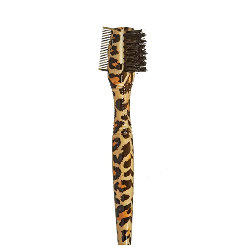 Red by Kiss Professional Edge Brush with Comb and Rattail, 100% Boar Bristles - color: Leopard Boar Brush with Comb & Rattail