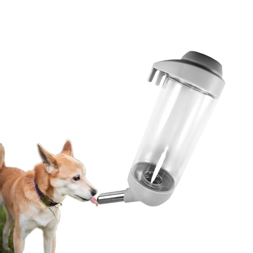 Dog Crate Water Bottle Dispenser - No Drip Dog Kennel Water Dispenser & Cage Bottle - Easy-to-Use Water Bottle for Cat Crate - Perfect for Keeping Your Pet Hydrated (Grey)-350ML