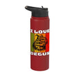 Degu Retro Degu I Love Degu Stainless Steel Insulated Water Bottle - color: Red