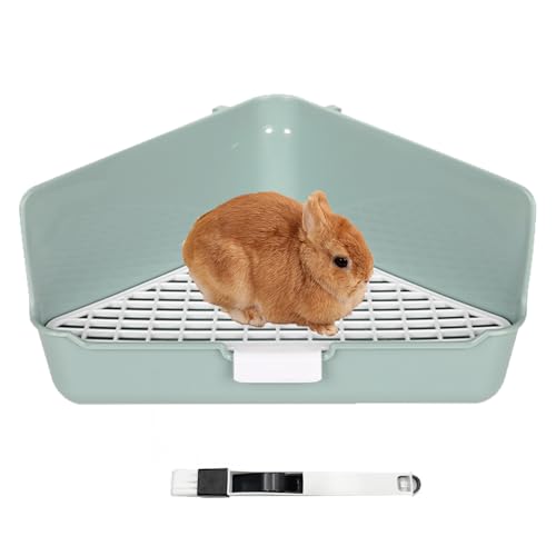 Rabbit Litter Box Bunny Corner Toilet Box for Hamster Ferret Rat Cage Pan 13.4" x 10.2" x 7.1" for Small Animals Training Tray