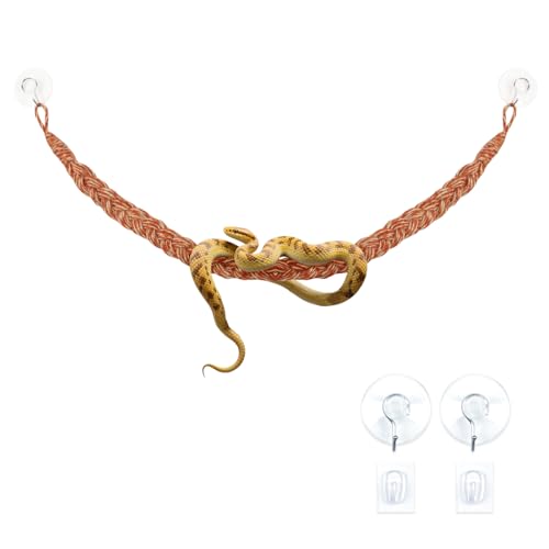 Snake Climbing Rope,Snakes Ladders Toys, Reptile Tank Accessories (Orange) | Snake Enrichment Supplies, Reptile Climbing Toys for Small Reptile, Ball Python, Corn, Hermit, Crab, Lizards, Geckos - color: Orange