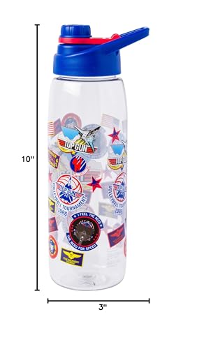 Silver Buffalo Top Gun Maverick Iconic Icons Water Bottle with Screw-On Lid, 28 Ounces - color: Top Gun: Maverick, size: 28 Ounces