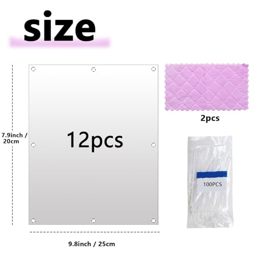 12 Pcs Pet Cage Liner Protection 10 × 8'' Rabbit Cage Urine Guard Side Lining Shield Covers Prevent Scatter for Guinea Pig Bunny Hedgehog Hamster Small Animals