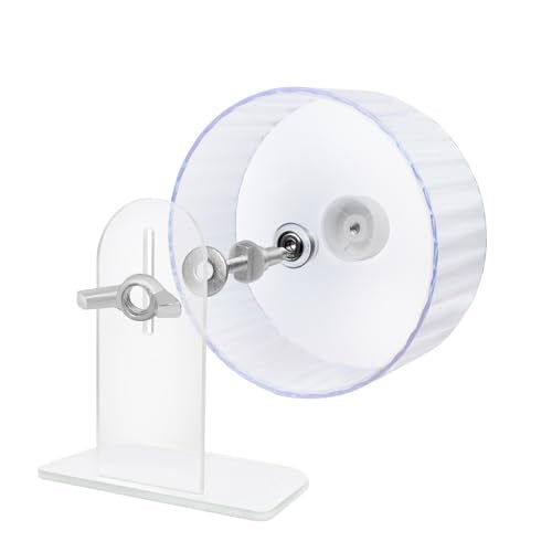 Silent Hamster Wheels - Syrian Hamster Wheel, Hamster Wheel Car, 8.7 Inch Hamster Wheel, Fully Transparent, Height Adjustable, Quiet Wheels for Various Small Animals (Medium)