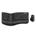ProtoArc EKM01 Plus Wireless Ergonomic Keyboard Mouse Combo - Black | Full-size Split Keyboard with Cushioned Wrist Rest, Ergonomic Mouse, 3-Device Bluetooth/2.4G, USB-C Rechargeable - color: Black