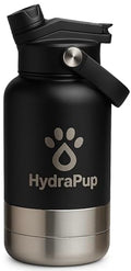 32oz Insulated Water Bottle with Dog Bowls – Human & Pet Shared Use, Stainless Steel Leakproof Travel Bottle (Matte Black) - color: Matte Black
