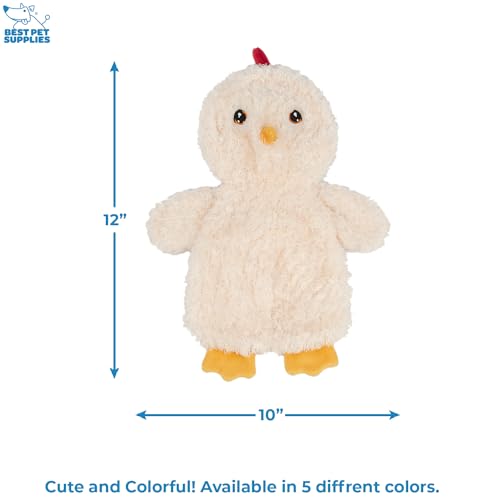 Best Pet Supplies Interactive Squeaky Dog Toy - Baby Chicken, Cream | Stuffing Free Body, Soft, Squeaks & Crinkles, No Mess, Perfect for Moderate Chewers, Toss and Fetch Play - color: Crinkle Chicken (Cream), size: Large