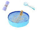 Bearded Dragons Foldable Bathtub with Soft Brush and Towel Set Reptile Accessories Swimming Pool Relax Cleaning Set for Small Pets Guniea Pig Turtle Hedgehog (11.8x3.93In) - color: 11.8x3.93in