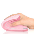 Lekvey Ergonomic Mouse, Rechargeable Vertical Wireless Mouse, Pink | USB-C Charging, 2.4G USB Plug & Play, Quiet Click, 800/1200/1600 DPI, 6 Buttons, Carpal Tunnel Mouse, for Laptop, PC, Mac - color: Pink
