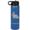 LaserGram Personalized 20oz Water Bottle, Rabbit (Dark Blue) | Engraved Gift, Vacuum Insulated Stainless Steel, Flip-Top Straw Lid, Laser Engraved With Your Name - color: Dark Blue, size: 20 Ounces