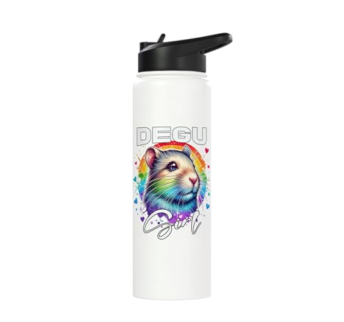 Degu Girl Degu Stainless Steel Insulated Water Bottle - color: White