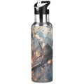 Fighter Jets in Action Water Bottle Kids Insulated Sports Vacuum Stainless Steel Mug with Straw Lid & Handle 20 oz - color: C1019