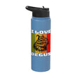 Degu Retro Degu I Love Degu Stainless Steel Insulated Water Bottle - color: Light Blue
