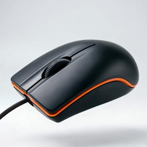 【 Lightweight&Anti Slip Roller - USB Socket 】 2026 Upgraded Business Office Laptop Ergonomic Wired Mouse, Click Without Stuttering, DPI up to 1000, Suitable for Windows 7/8/10/XP Vista Linux System - color: Black, size: Professional Mouse