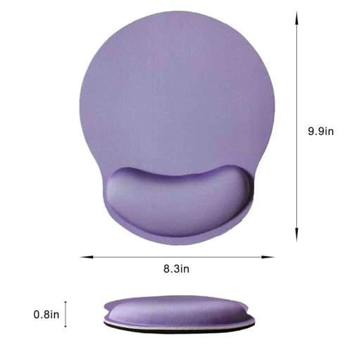 Mouse Pad with Wrist Support, Ergonomic Mouse Pad with Memory Foam Wrist Rest Cushion, Non-Slip Rubber Base Gaming Mice Pad for Home Office Computer Laptop, Purple - color: Purple