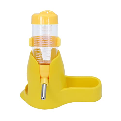Wontee 3 in 1 Hamster Water Bottle with Food Bowl Hideout Base 80ML, Yellow | Water dispenser, food container, hideout, stable base, easy to refill, for glass tank/cage, dwarf hamster/mouse/gerbil, 2.7oz - color: Yellow, size: 80ML