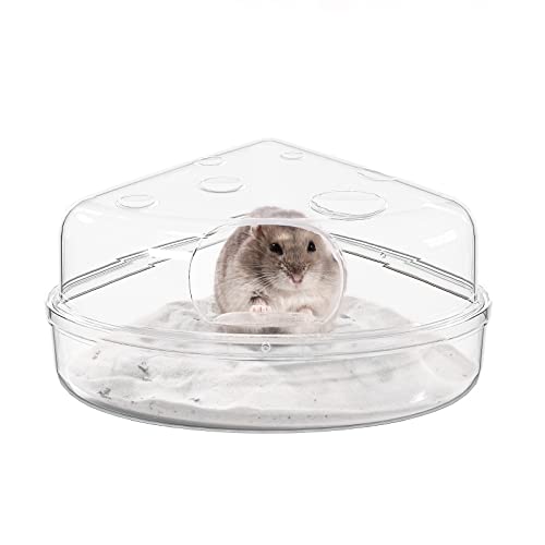 BUCATSTATE Hamster Sand Bath Box - Transparent Critter's Litter Box Sand Bath Shower Room & Digging Container Heighten Version for Guinea Pig Mice Gerbils or Other Small Pets (Small, Transparent) - color: Transparent, size: S