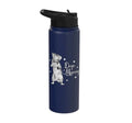 Rodent lovers - Degu Mommy Stainless Steel Insulated Water Bottle - color: Navy Blue
